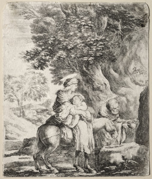Flight into Egypt. Stefano Della Bella (Italian, 1610-1664). Etching