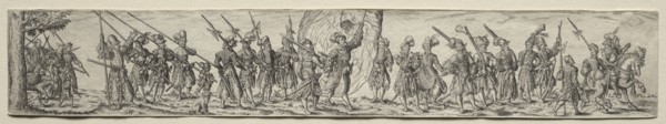 Cavaliers. Theodor de Bry (Flemish, 1528-1598). Engraving
