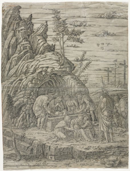 The Entombment with the Four Birds. School of Andrea Mantegna (Italian, 1431-1506). Engraving