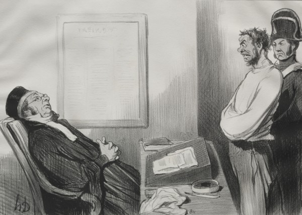 published in le Charivari (no du 20 octobre 1845): The Men of Justice, plate 15: You were hungry..