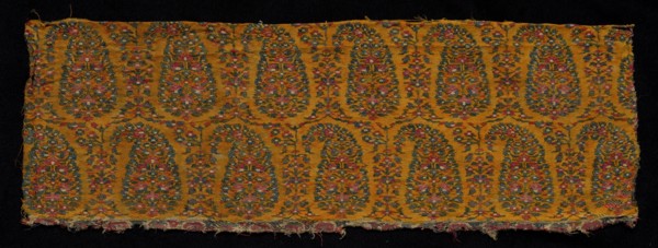 Fragment of a Shawl, 1800s. India, Kashmir, 19th century. Tapestry weave: wool; overall: 19 x 55.2