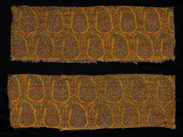 Fragment of a Shawl, 1800s. India, Kashmir, 19th century. Tapestry weave: wool; overall: 19 x 55.2