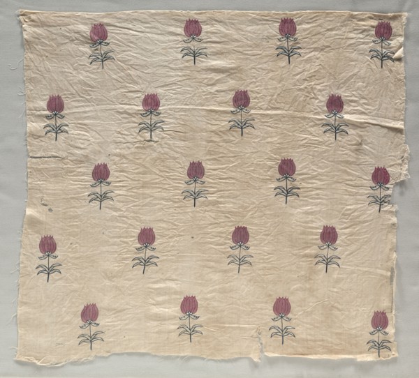 Fragment, 1700s. India, Jaipur ?, 18th century. Embroidery; silk on linen; overall: 50.2 x 52.7 cm