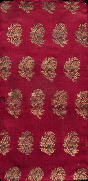 Brocaded Book Cover, 1800s. India, 19th century. Brocade; overall: 29.2 x 14 cm (11 1/2 x 5 1/2 in