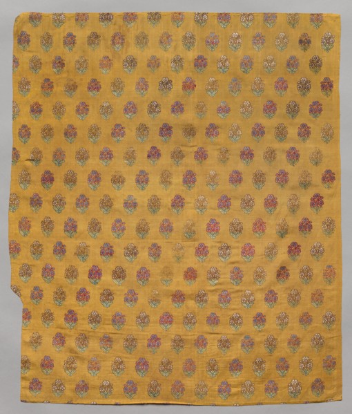 Brocade, 1800s. India, Surat, 19th century. Brocade, "himru"; silk; overall: 73.7 x 61.6 cm (29 x