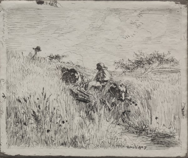 Path Through the Grain Field, original impression 1862, printed in 1921. Charles François Daubigny