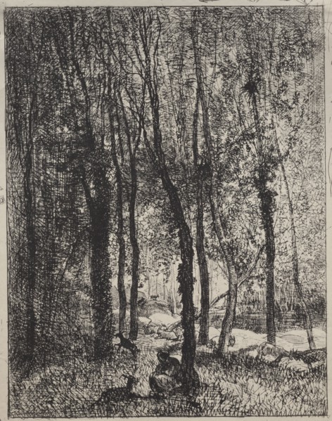 The Goatherd Girl, original impression 1862, printed in 1921. Charles François Daubigny (French,