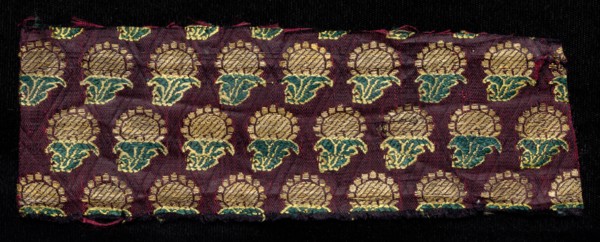 Fragment, 1800s. India, 19th century. Brocade; overall: 6.4 x 19.1 cm (2 1/2 x 7 1/2 in.)