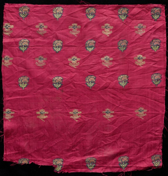 Fragment, 1800s. India, 19th century. Brocade; silk and metal; overall: 31.1 x 30.5 cm (12 1/4 x 12