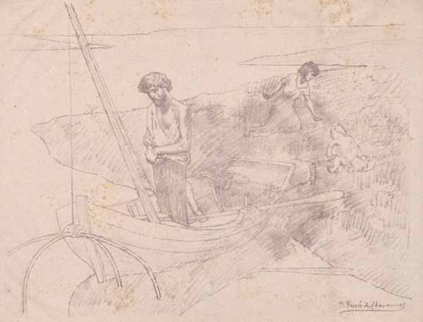 The Poor Fisherman. Pierre Puvis de Chavannes (French, 1824-1898). Lithograph