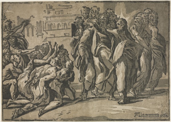 Christ Healing the Lepers, 1608. Guiseppe Rossigliani (Italian, c. 1510-), after Parmigianino