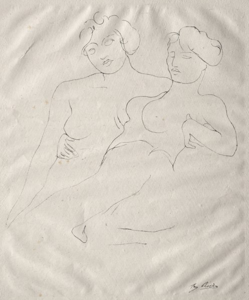 Two Figures. Auguste Rodin (French, 1840-1917). Lithograph; sheet: 41 x 32.6 cm (16 1/8 x 12 13/16