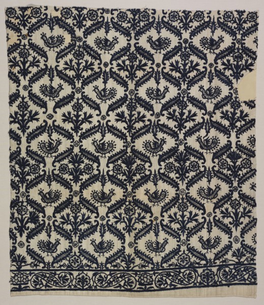Fragment of a Bed Curtain, 1600s - 1700s. Greece, Crete, 17th-18th century. Embroidery: silk on