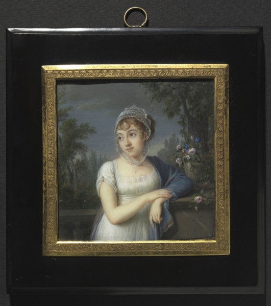 Portrait of a Woman Near a Balustrade, 1804. Jean-Baptiste Jacques Augustin (French, 1759-1832).