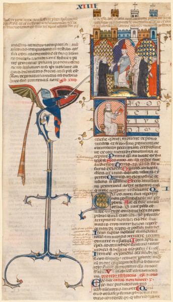 Leaf Excised from a "Decretum" by Gratian: Initial C[anonici cuiusdam ecclesiae] with a Seated