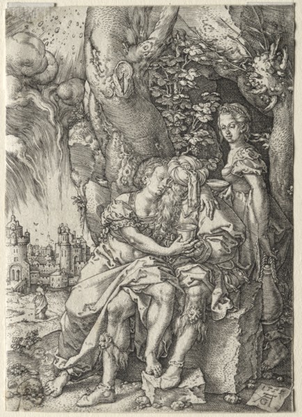 The Story of Lot:  Lot with His Daughters, 1555. Heinrich Aldegrever (German, 1502-1555/61).