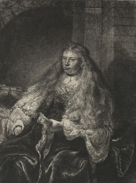 The Great Jewish Bride, 1634. Rembrandt van Rijn (Dutch, 1606-1669). Etching with drypoint and