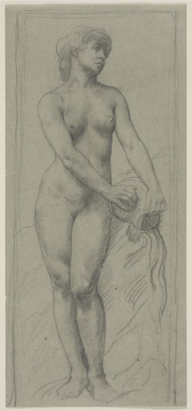 Nude Woman. Alphonse Legros (French, 1837-1911). Pencil;