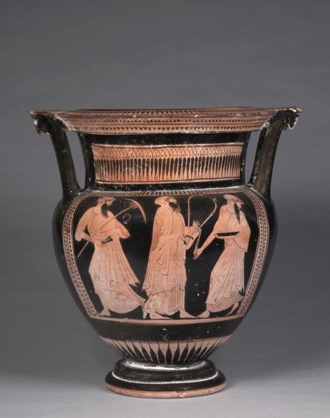 Column Krater, c. 470-460 BC. Attributed to Pig Painter (Greek). Red-figure terracotta; diameter: