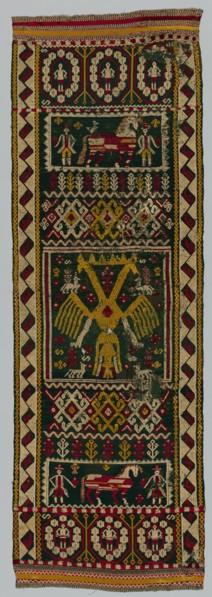Woven Chest or Bed Cover, 1700s. Italy, Terra di Lavoro, 18th century. Embroidery; wool on linen;