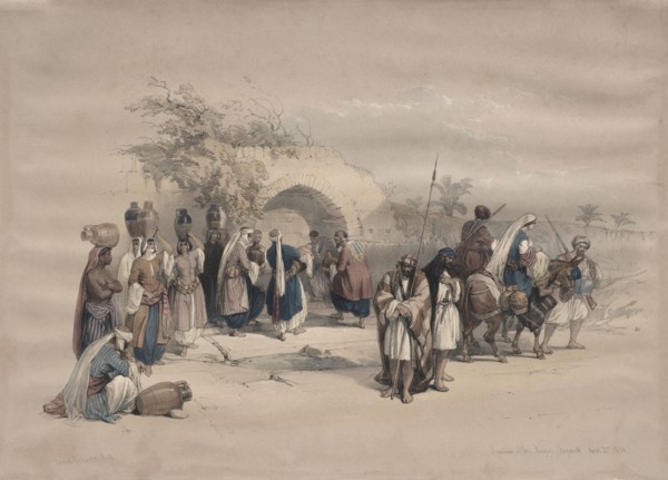 Fountain of the Virgin, Nazareth, 1839. David Roberts (British, 1796-1864). Color lithograph