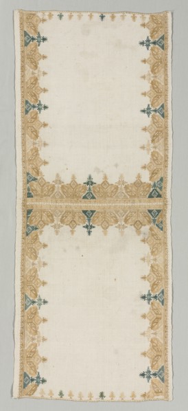 Pillow Cover, 1700s. Greece, Cyclades Islands, Amorgos, 18th century. Embroidery; silk and gold