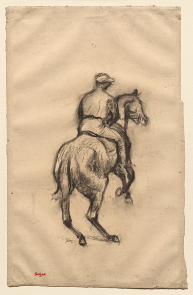 The Jockey, c. 1885-1900. Edgar Degas (French, 1834-1917). Charcoal; sheet: 48.5 x 31.2 cm (19 1/8