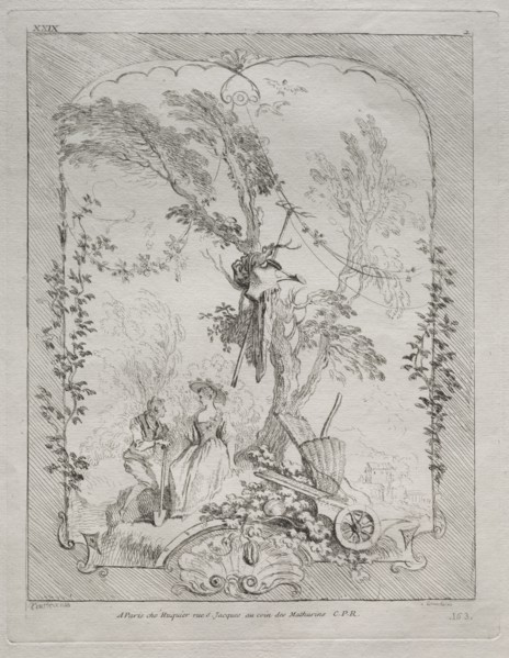 The Proposal. François Boucher (French, 1703-1770), after Jean Antoine Watteau (French, 1684-1721).
