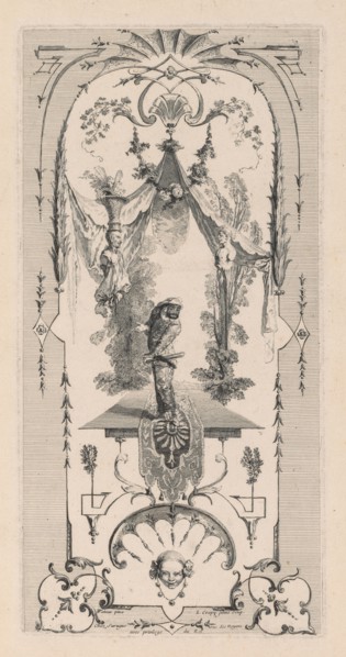 Harlequin, Arabesque. Louis Crépy (French), after Jean Antoine Watteau (French, 1684-1721).