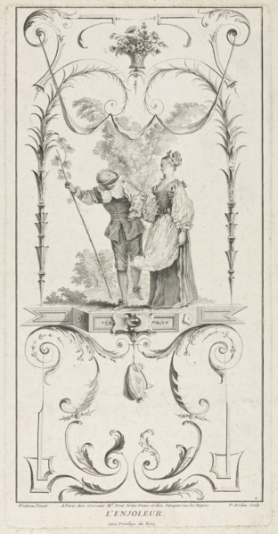 The Coaxer, Arabesque. Pierre Alexandre Aveline (French, 1710-1760), after Jean Antoine Watteau
