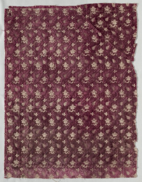 Velvet Fragment, 1600s. Italy, 17th century. Velvet (cut and uncut); overall: 57.1 x 43.8 cm (22