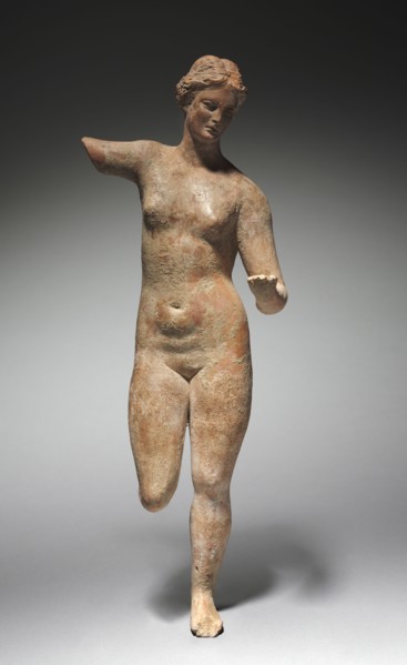 Aphrodite, 400-200 BC. Greece, 4th-3rd Century BC. Terracotta; overall: 43.5 cm (17 1/8 in.).