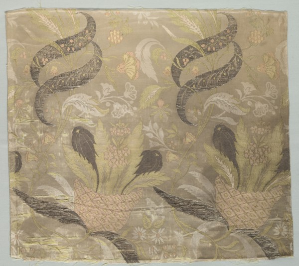 Large Floral Motif, 1830-1899. France, 19th century. Plain compound satin; overall: 47.6 x 53.3 cm
