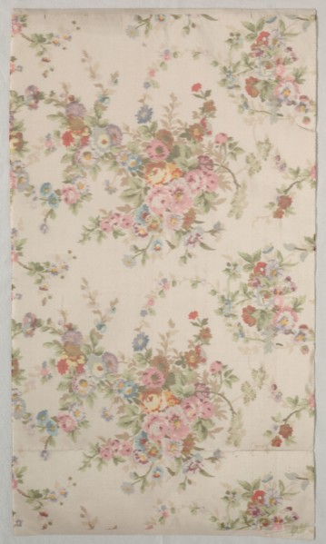Printed Silk with Flower Design, late 1800s. France, late 19th century. Roller printed silk;