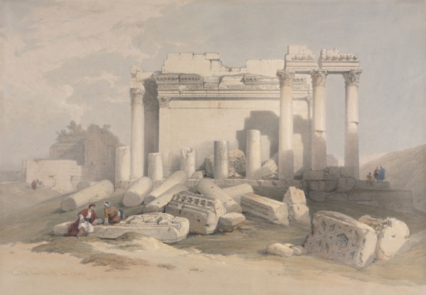 Ruins of the Eastern Portico of the Temple of Baalbec, 1839. David Roberts (British, 1796-1864).