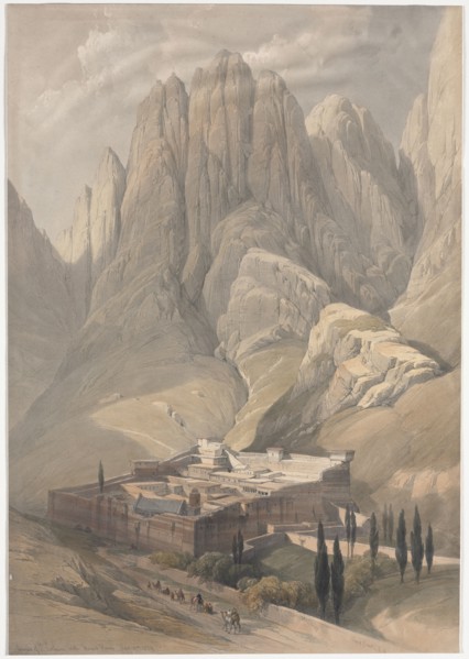 Convent of St. Catherine with Mount Horeb, 1839. David Roberts (British, 1796-1864). Color
