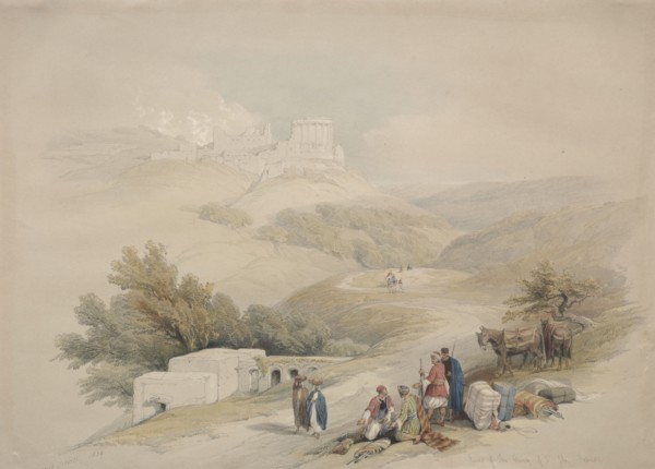Ruins of the Church of St. John Sabaste, 1839. David Roberts (British, 1796-1864). Color lithograph