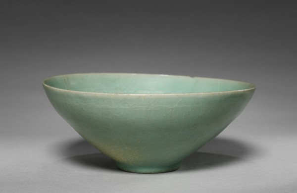 Bowl with Flowering Vines Design in Relief, 1100s-1200s. Korea, Goryeo period (918-1392). Celadon