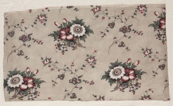 Glazed Chintz Fragment, c. 1830. England, 19th century. Machine and block printed cotton; overall: