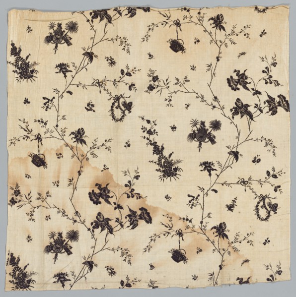 Fragment of Printed Cotton, 1775. England, late 18th century. Copperplate printed cotton; overall: