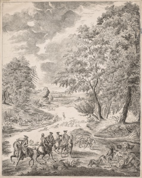 The Deer Hunt. Augustin de Saint-Aubin (French, 1736-1807). Etching and engraving