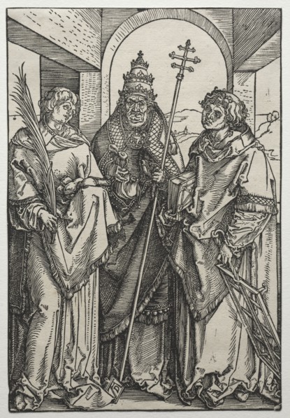 Saints Stephen, Sixtus and Laurence. Albrecht Dürer (German, 1471-1528). Woodcut