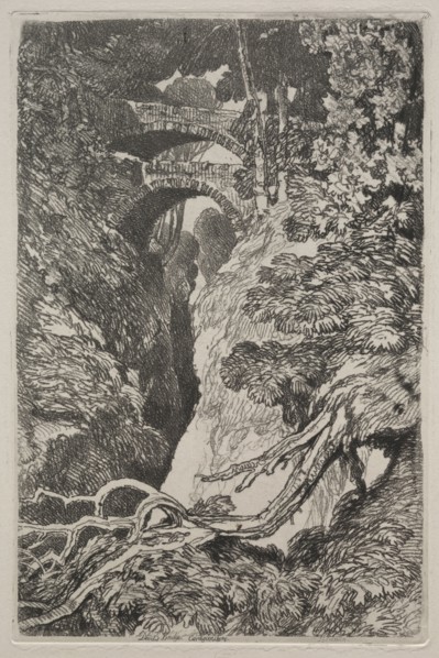 Liber Studiorum:  Devil's Bridge, Cardiganshire, 1838. John Sell Cotman (British, 1782-1842). Soft