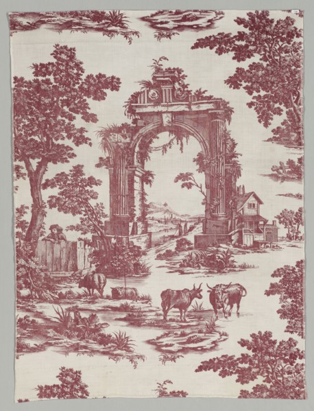 Copperplate Printed Cotton, 1765. Firm of John Collins (British). Copperplate printed cotton;