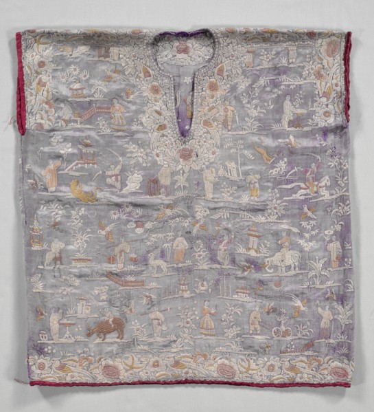 Blouse, late 1800s. China, late 19th century. Embroidery, silk; overall: 52.6 x 50.8 cm (20 11/16 x