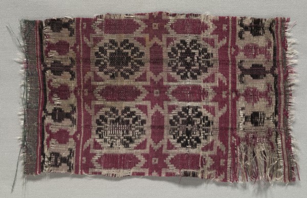 Textile Fragment, 19th century. Morocco, 19th century. Plain compound cloth; silk and metal;