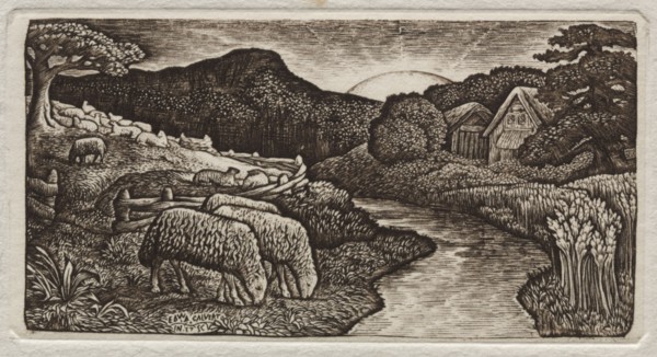 The Sheep of His Pasture, 1828. Edward Calvert (British, 1799-1883). Wood engraving