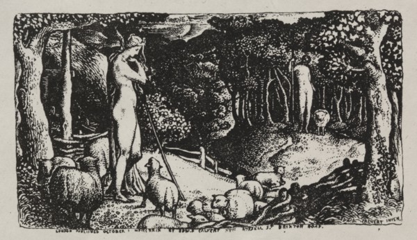 Ideal Pastoral Life, 1829. Edward Calvert (British, 1799-1883). Lithograph