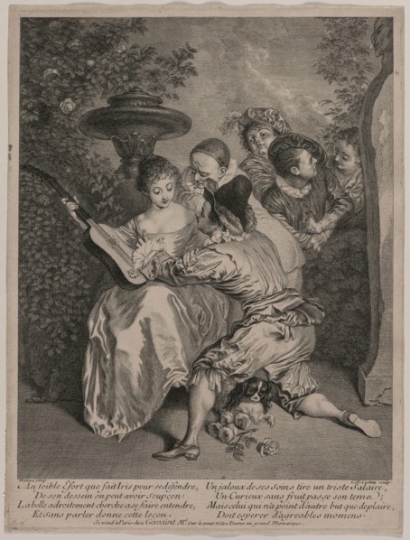 The Romancer, 1727. Charles-Nicolas Cochin (French, 1715-1790), after Jean Antoine Watteau (French,