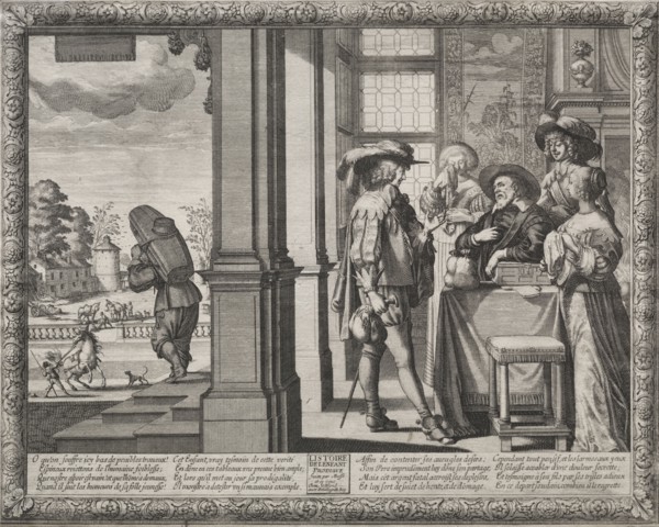 The Prodigal Son:  The Prodigal Bidding His Parents Farewell. Abraham Bosse (French, 1602-1676).